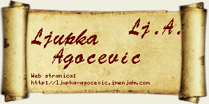 Ljupka Agočević vizit kartica